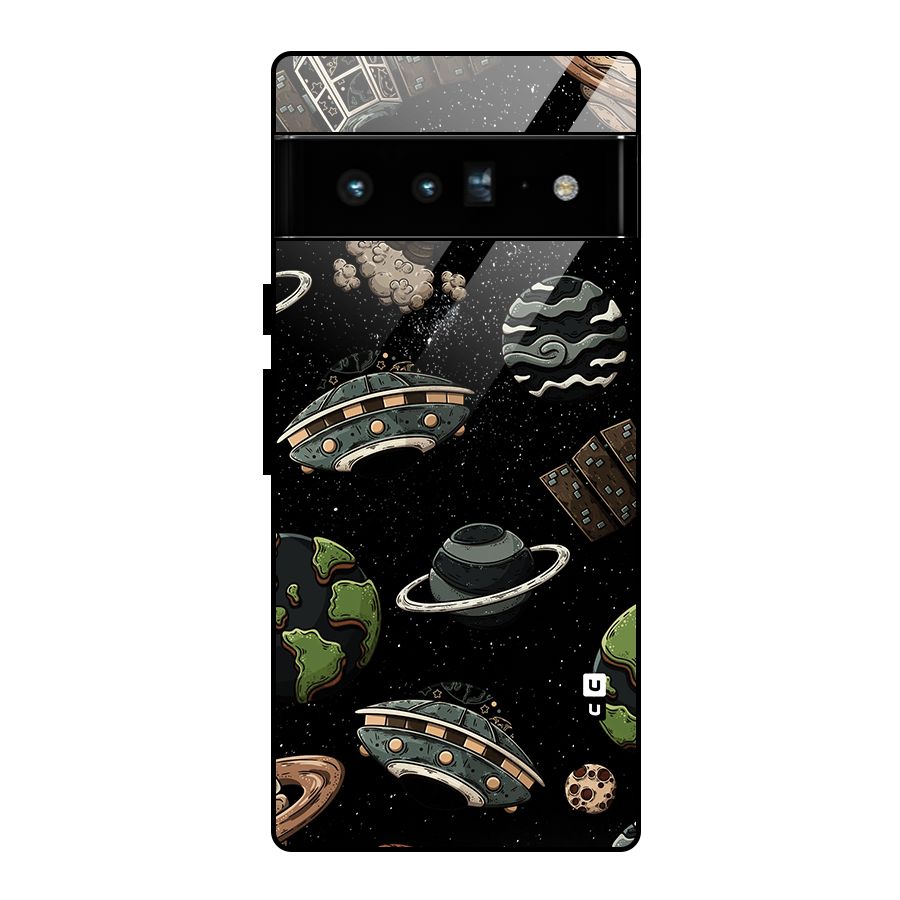 Cosmos Night Sky Anime Pattern Glass Back Case for Google Pixel 6 Pro