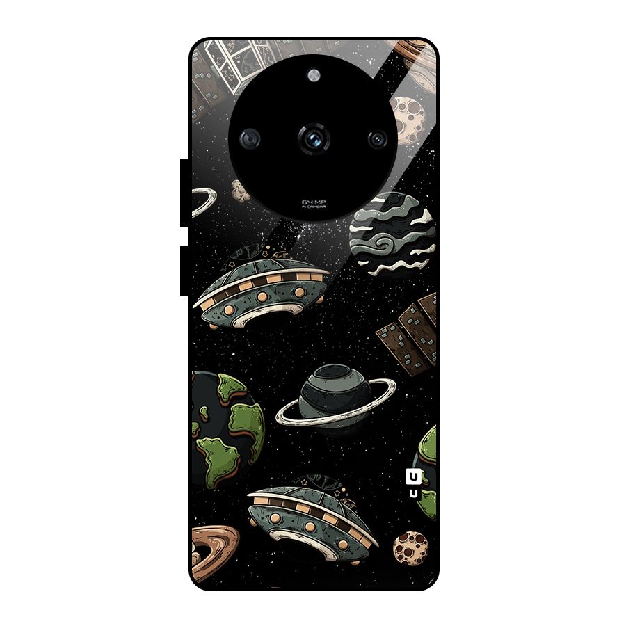 Cosmos Night Sky Anime Pattern Glass Back Case for Realme Narzo 60 5G