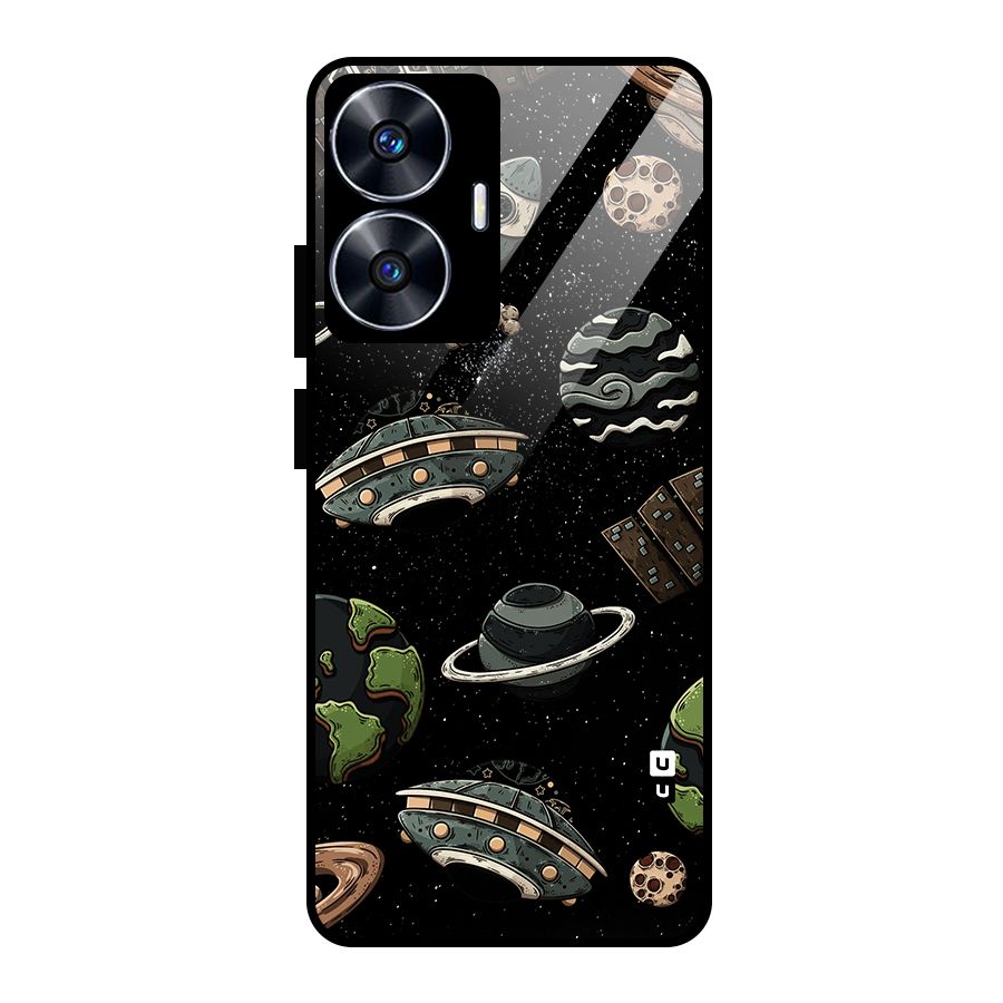 Cosmos Night Sky Anime Pattern Glass Back Case for Realme Narzo N55