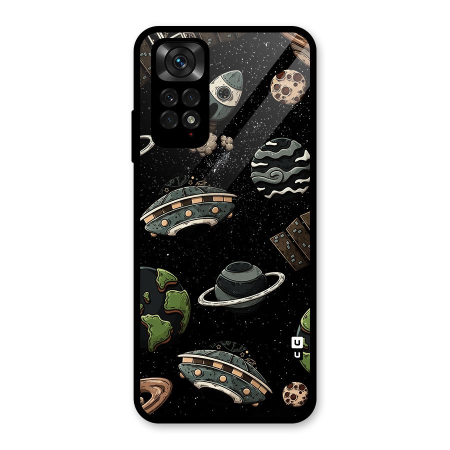 Cosmos Night Sky Anime Pattern Glass Back Case for Redmi Note 11S