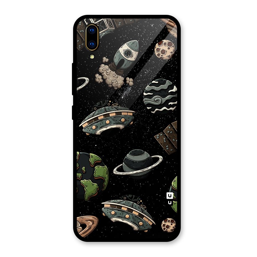 Cosmos Night Sky Anime Pattern Glass Back Case for Vivo V11 Pro