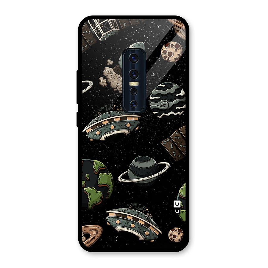 Cosmos Night Sky Anime Pattern Glass Back Case for Vivo V17 Pro
