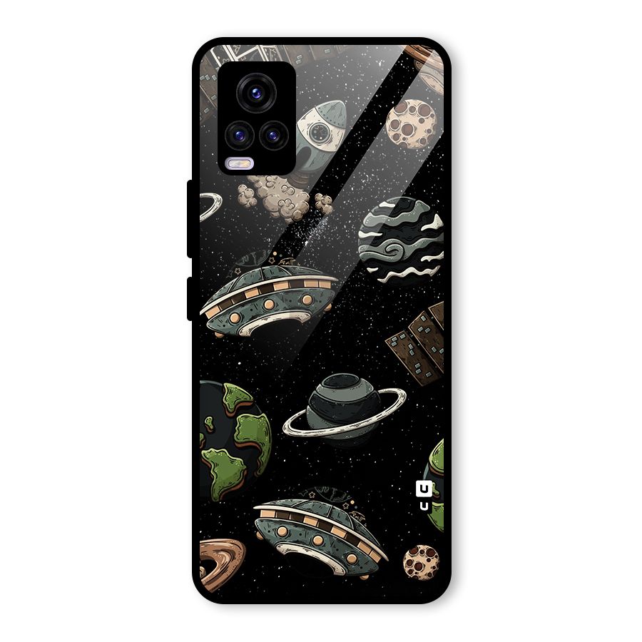 Cosmos Night Sky Anime Pattern Glass Back Case for Vivo V20 2021
