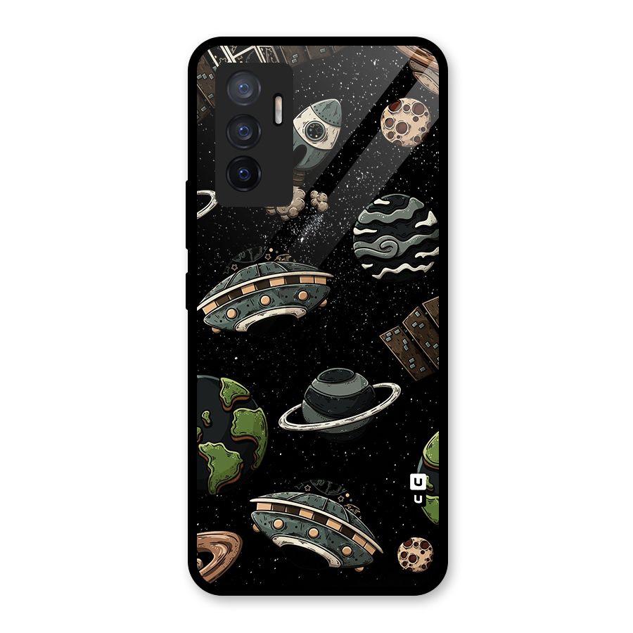 Cosmos Night Sky Anime Pattern Glass Back Case for Vivo V23e