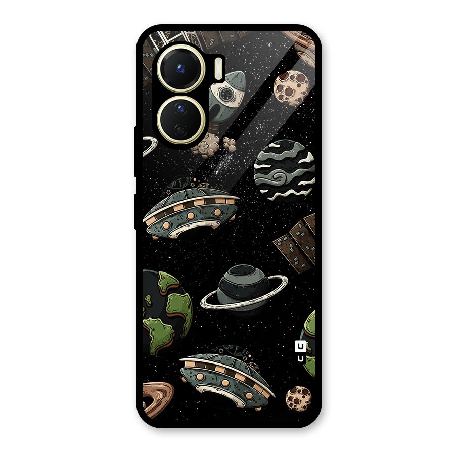 Cosmos Night Sky Anime Pattern Glass Back Case for Vivo Y16