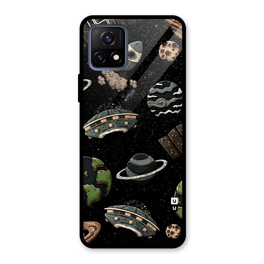 Cosmos Night Sky Anime Pattern Glass Back Case for Vivo Y72 5G