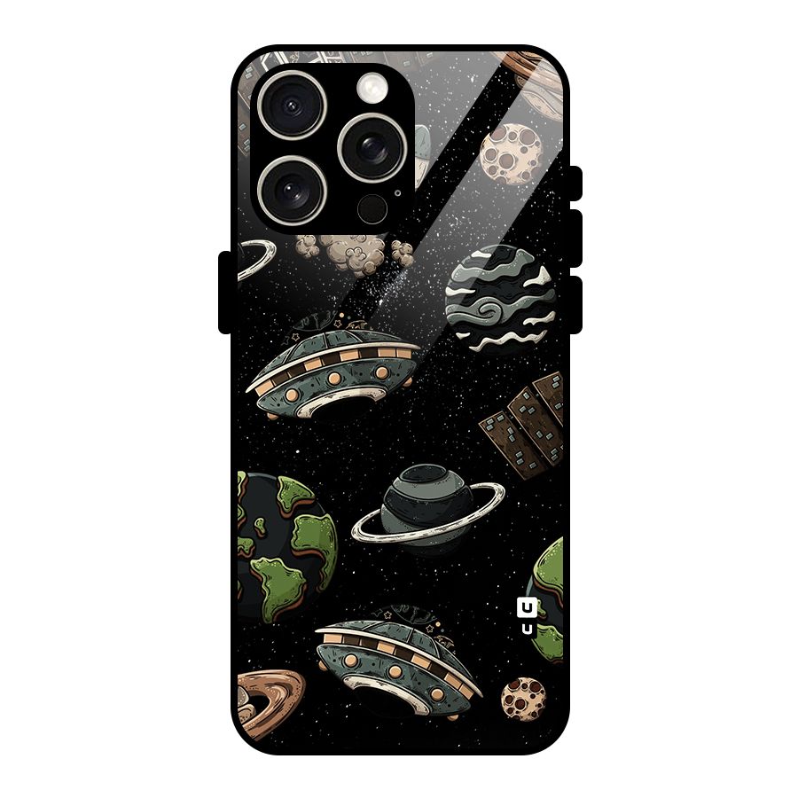 Cosmos Night Sky Anime Pattern Glass Back Case for iPhone 15 Pro Max