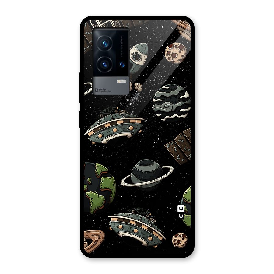 Cosmos Night Sky Anime Pattern Glass Back Case for iQOO 9 5G