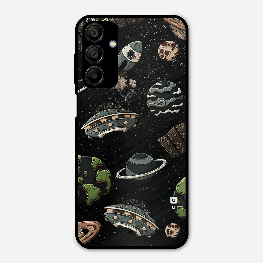 Cosmos Night Sky Anime Pattern Metal Back Case for Galaxy A15 5G
