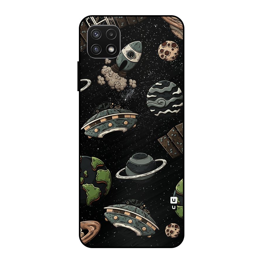 Cosmos Night Sky Anime Pattern Metal Back Case for Galaxy A22 5G