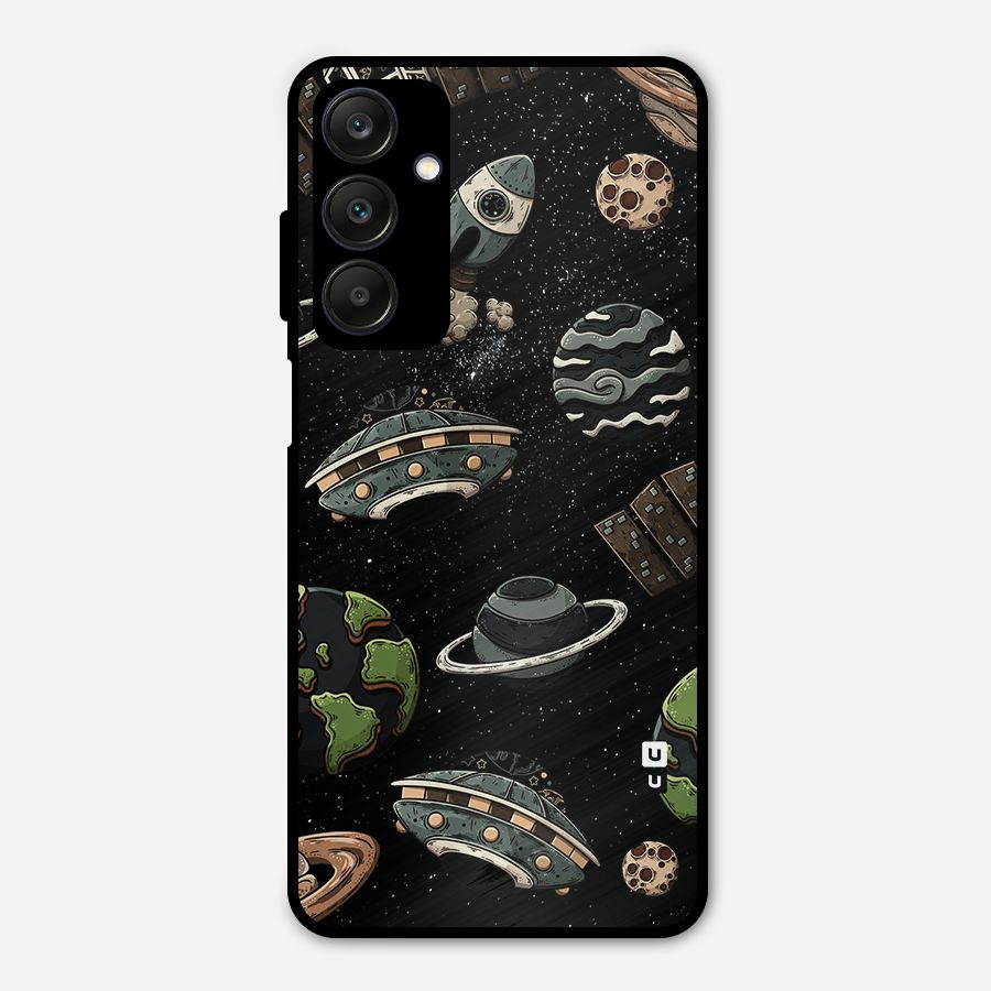 Cosmos Night Sky Anime Pattern Metal Back Case for Galaxy A25 5G