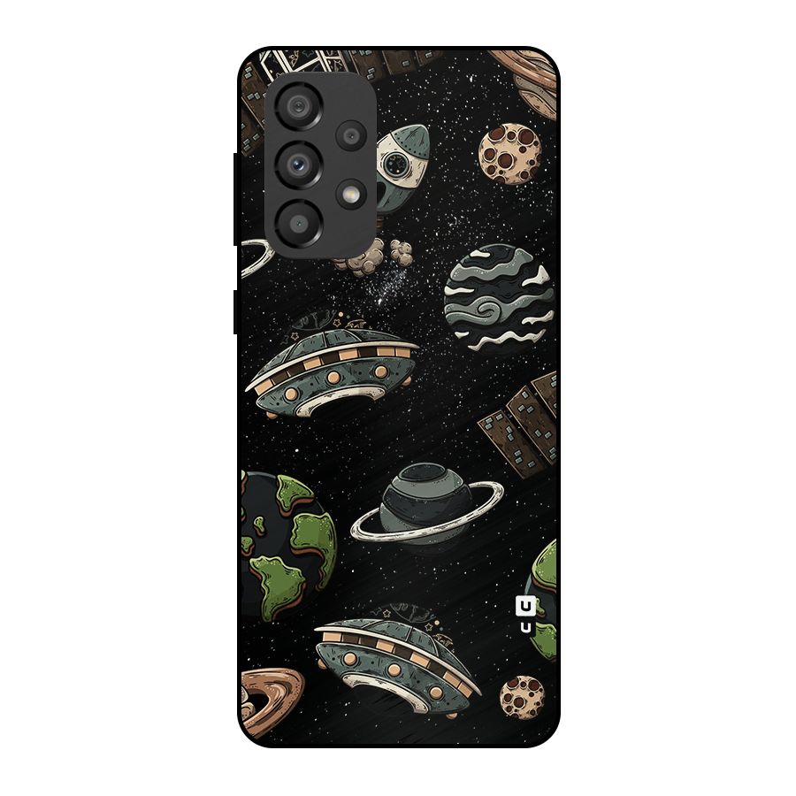 Cosmos Night Sky Anime Pattern Metal Back Case for Galaxy A33 5G