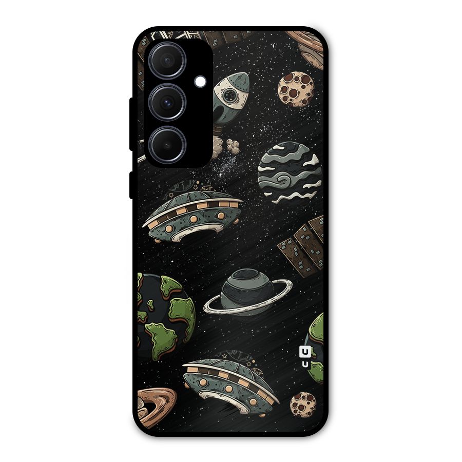 Cosmos Night Sky Anime Pattern Metal Back Case for Galaxy A35