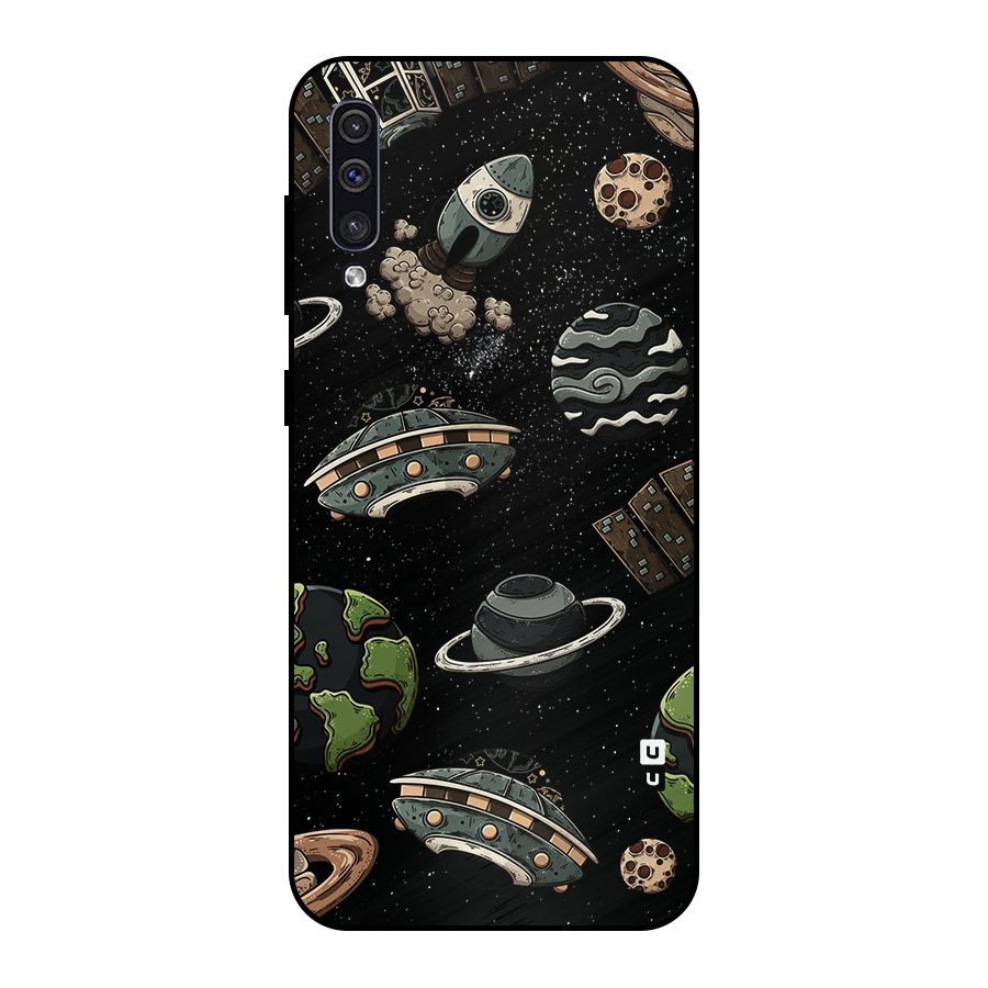 Cosmos Night Sky Anime Pattern Metal Back Case for Galaxy A50s
