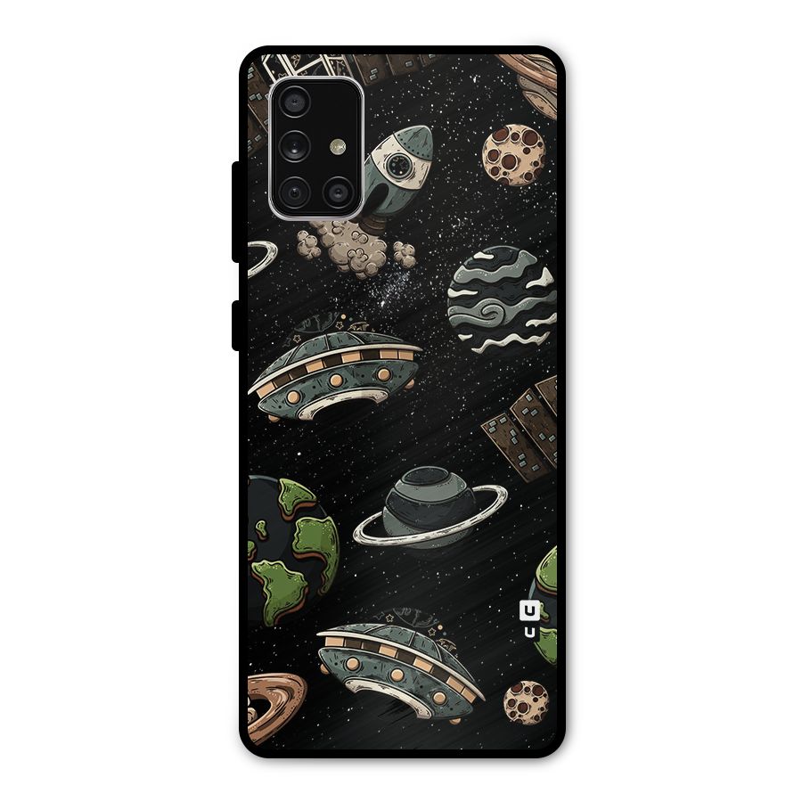 Cosmos Night Sky Anime Pattern Metal Back Case for Galaxy A71