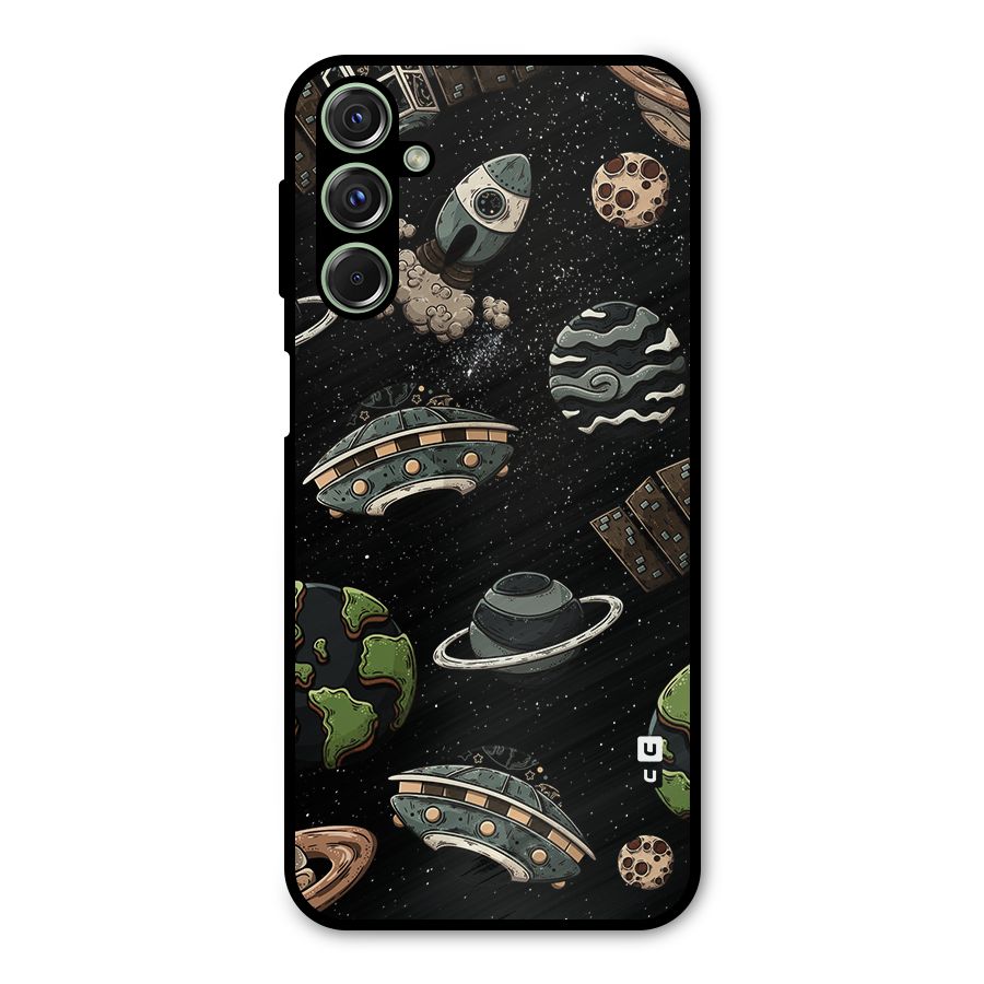 Cosmos Night Sky Anime Pattern Metal Back Case for Galaxy F34