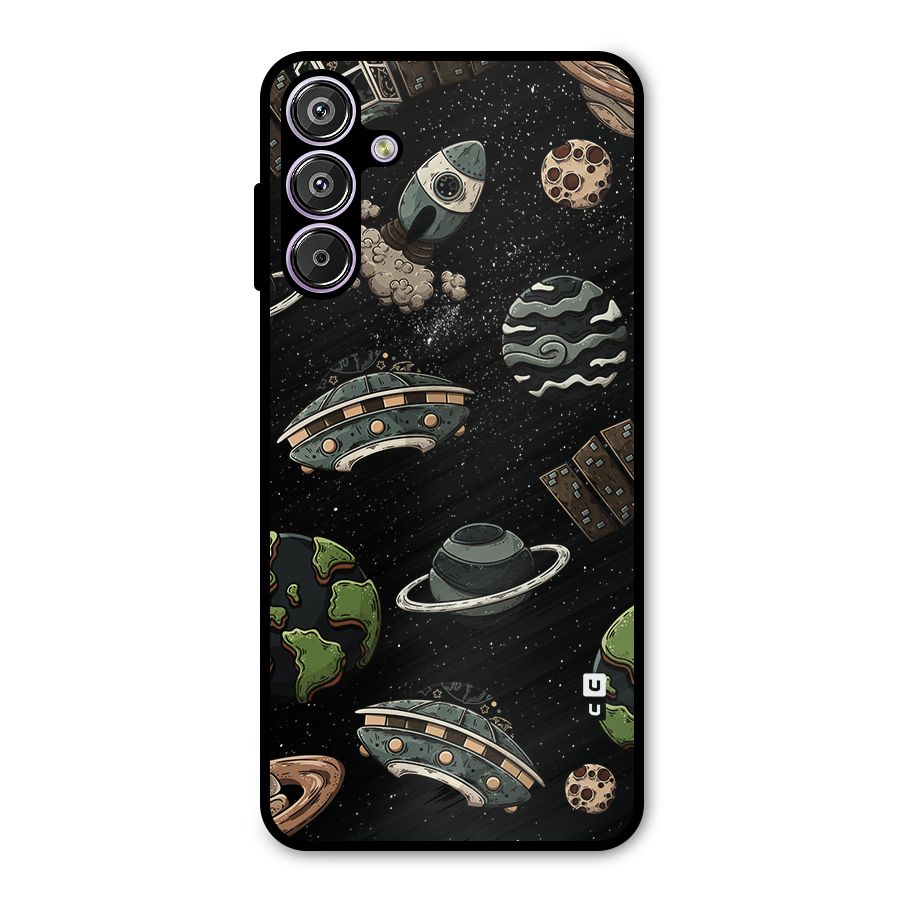 Cosmos Night Sky Anime Pattern Metal Back Case for Galaxy M15