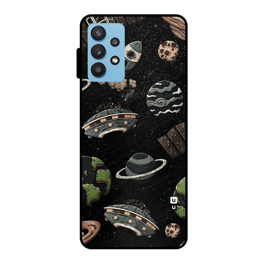 Cosmos Night Sky Anime Pattern Metal Back Case for Galaxy M32 5G