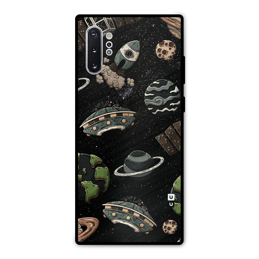 Cosmos Night Sky Anime Pattern Metal Back Case for Galaxy Note 10 Plus