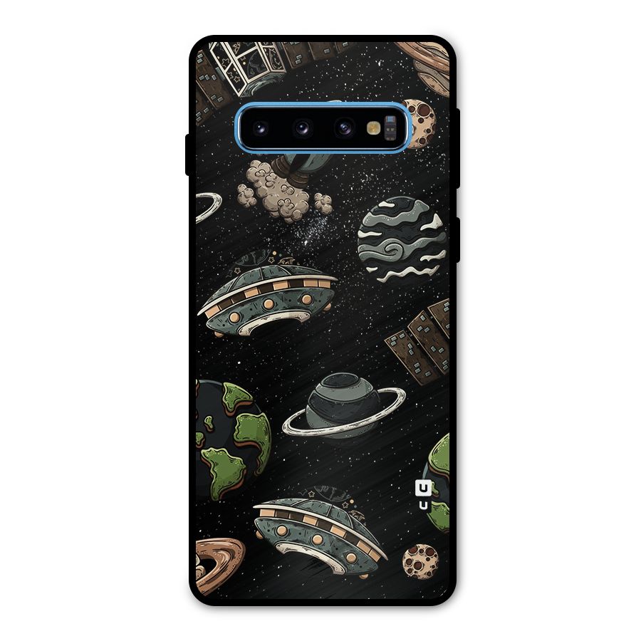 Cosmos Night Sky Anime Pattern Metal Back Case for Galaxy S10