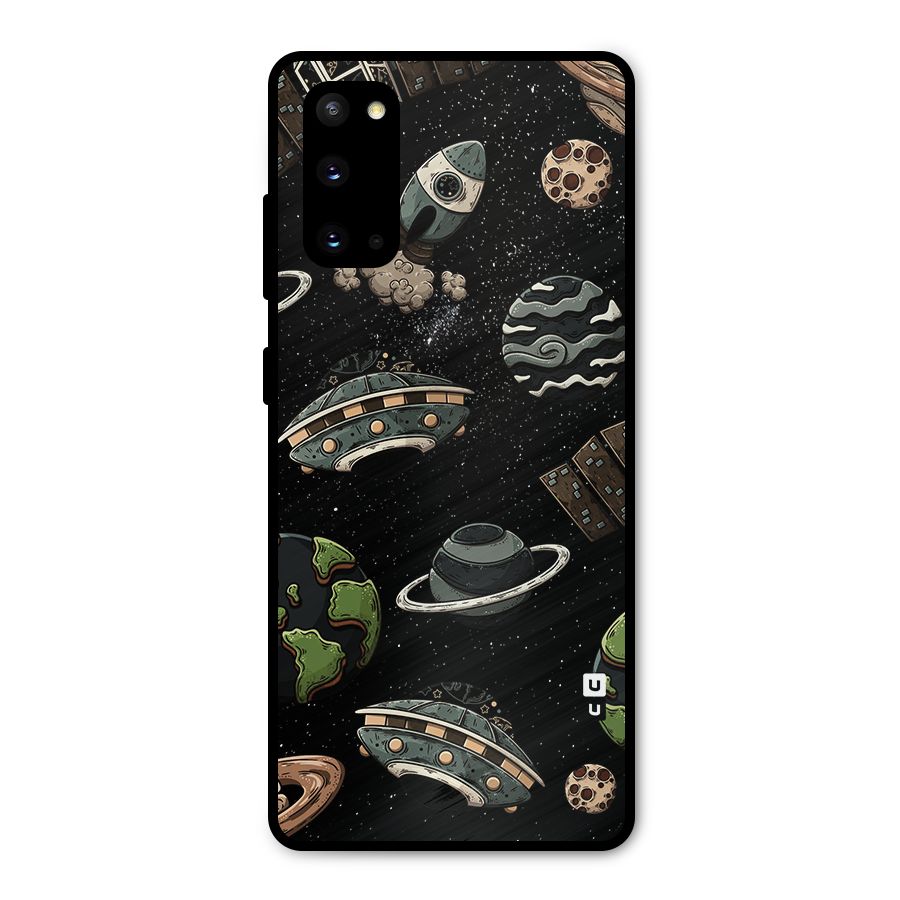 Cosmos Night Sky Anime Pattern Metal Back Case for Galaxy S20