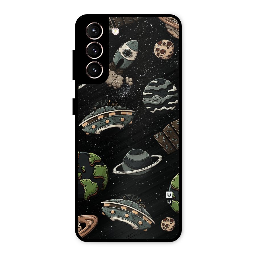 Cosmos Night Sky Anime Pattern Metal Back Case for Galaxy S21 5G