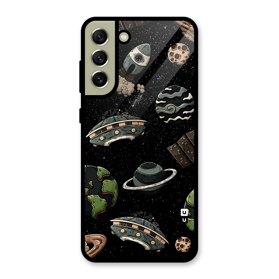 Cosmos Night Sky Anime Pattern Metal Back Case for Galaxy S21 FE 5G (2023)