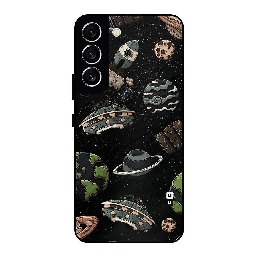 Cosmos Night Sky Anime Pattern Metal Back Case for Galaxy S22 5G
