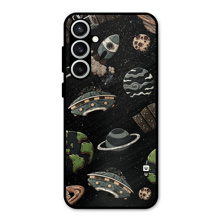 Cosmos Night Sky Anime Pattern Metal Back Case for Galaxy S23 FE