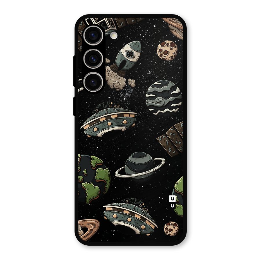 Cosmos Night Sky Anime Pattern Metal Back Case for Galaxy S23 Plus