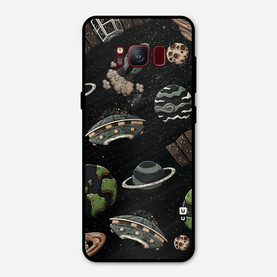 Cosmos Night Sky Anime Pattern Metal Back Case for Galaxy S8