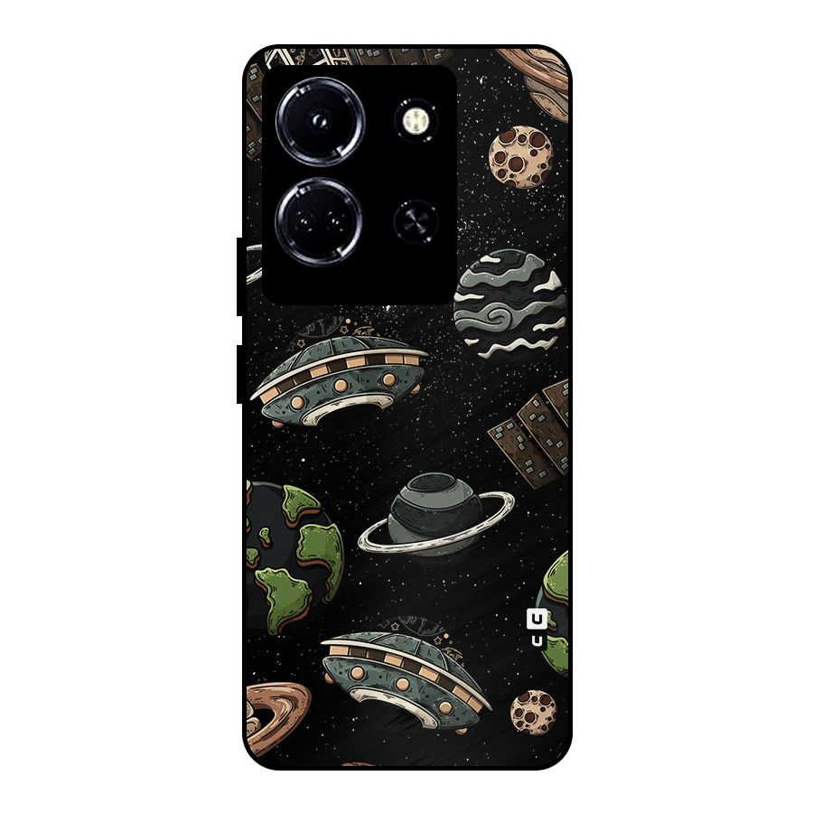 Cosmos Night Sky Anime Pattern Metal Back Case for Infinix Note 30 5G
