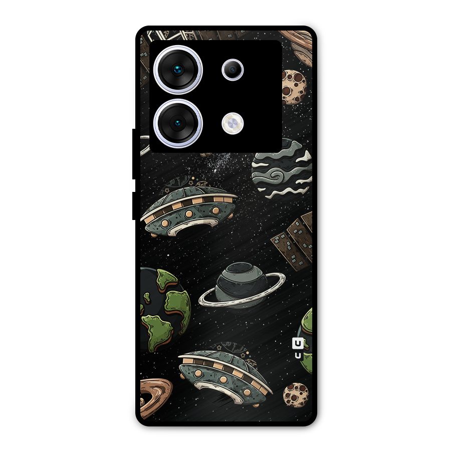 Cosmos Night Sky Anime Pattern Metal Back Case for Infinix Zero 30 5G