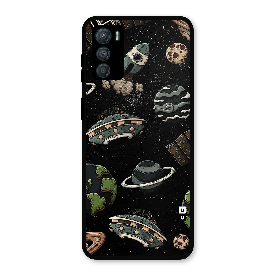 Cosmos Night Sky Anime Pattern Metal Back Case for Moto G42