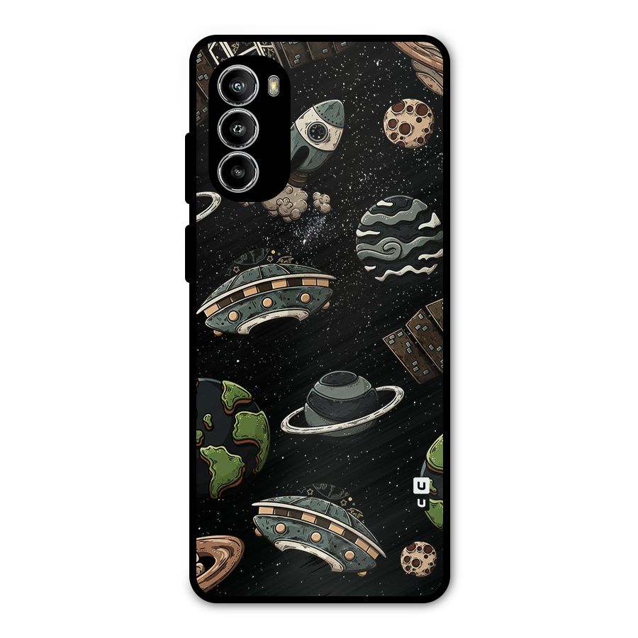 Cosmos Night Sky Anime Pattern Metal Back Case for Moto G52