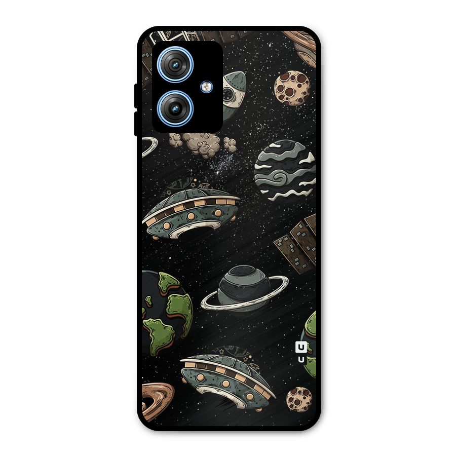 Cosmos Night Sky Anime Pattern Metal Back Case for Moto G54