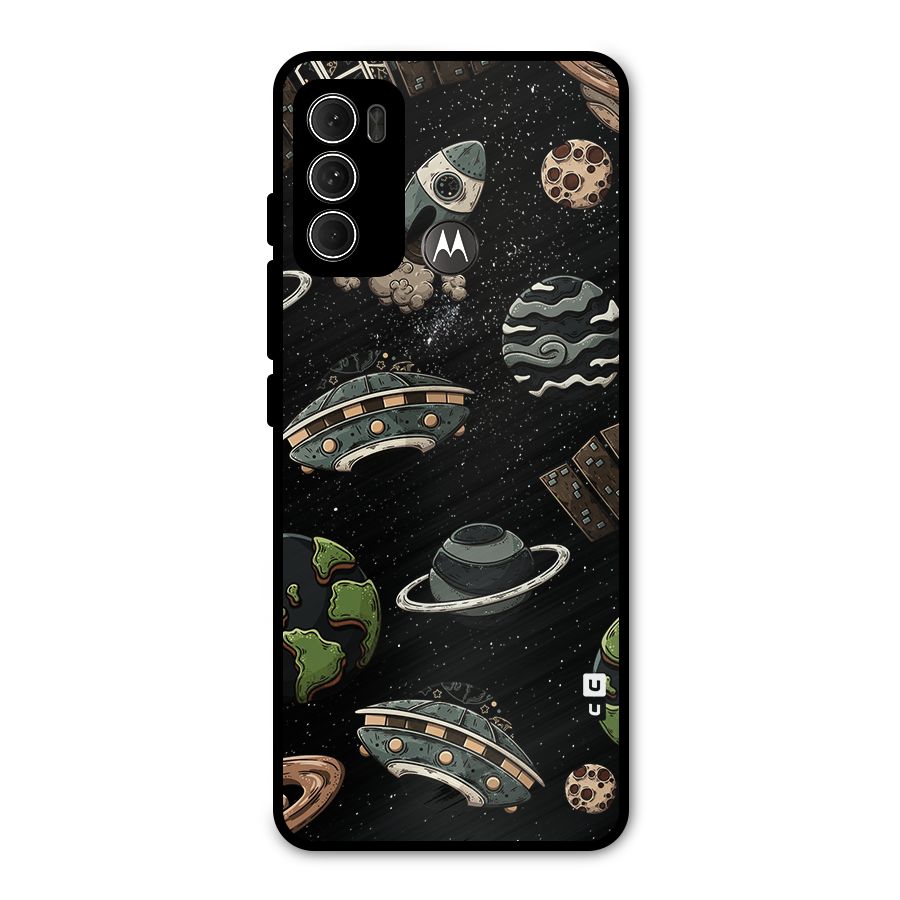 Cosmos Night Sky Anime Pattern Metal Back Case for Moto G60