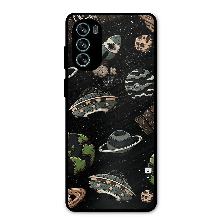Cosmos Night Sky Anime Pattern Metal Back Case for Moto G62