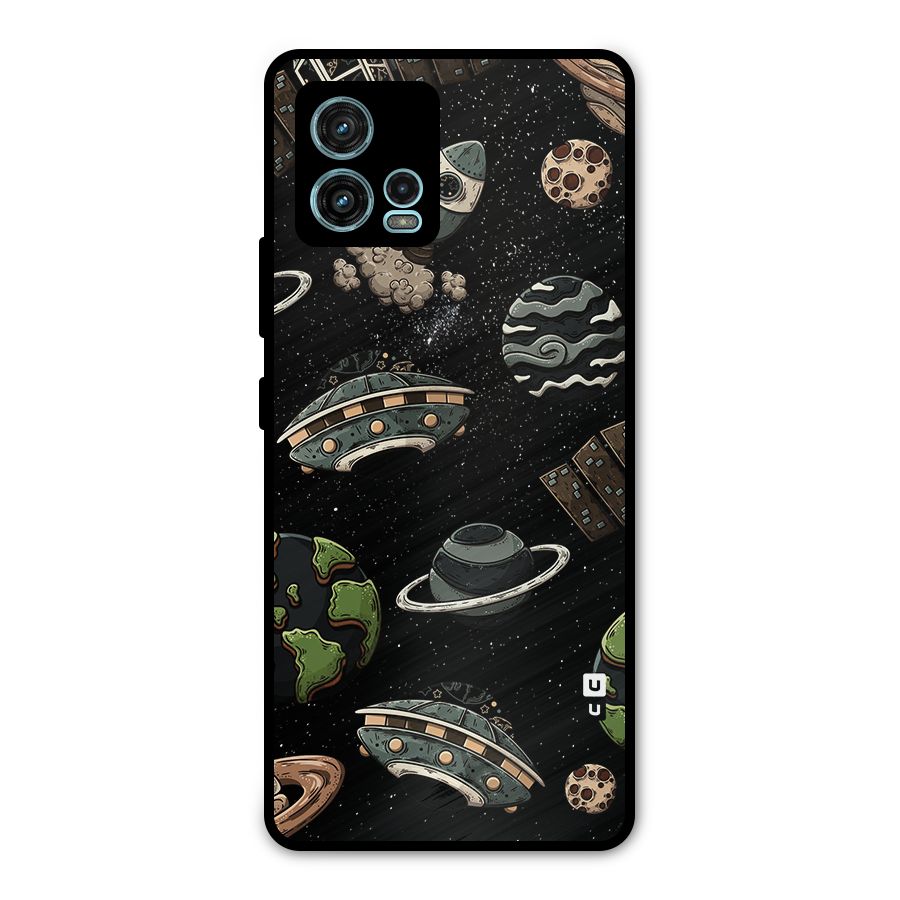 Cosmos Night Sky Anime Pattern Metal Back Case for Moto G72