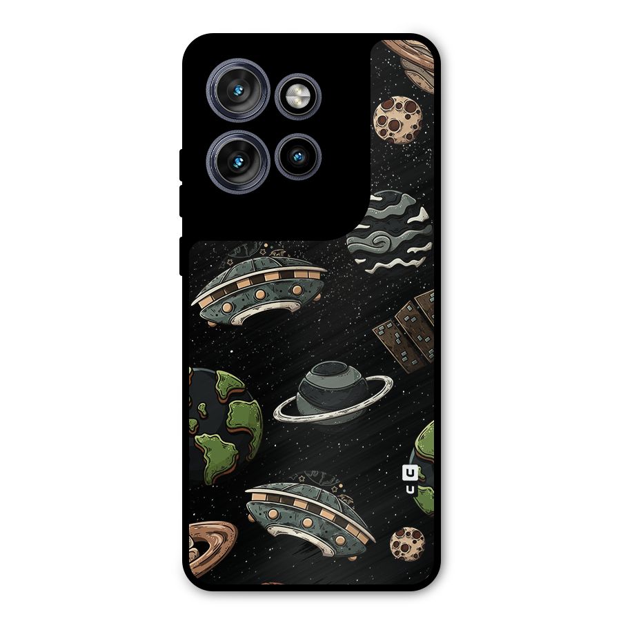 Cosmos Night Sky Anime Pattern Metal Back Case for Motorola Edge 50 Neo