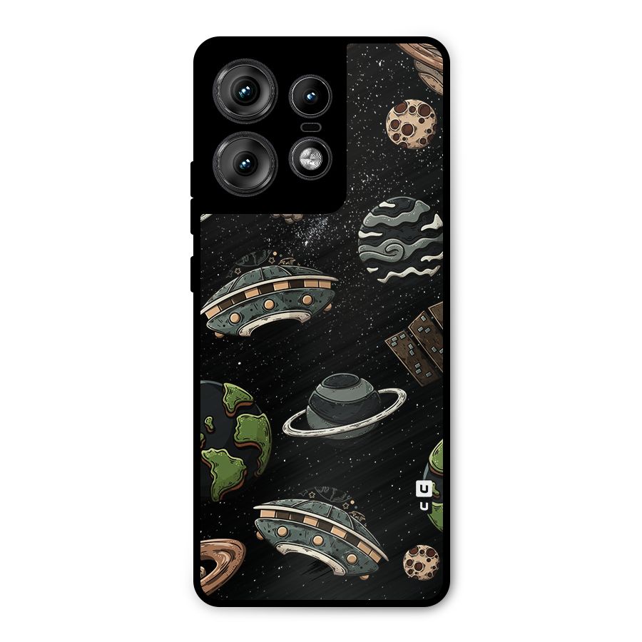 Cosmos Night Sky Anime Pattern Metal Back Case for Motorola Edge 50 Pro