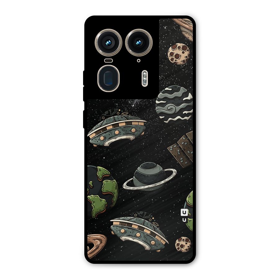 Cosmos Night Sky Anime Pattern Metal Back Case for Motorola Edge 50 Ultra