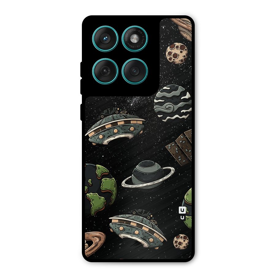 Cosmos Night Sky Anime Pattern Metal Back Case for Motorola Edge 60