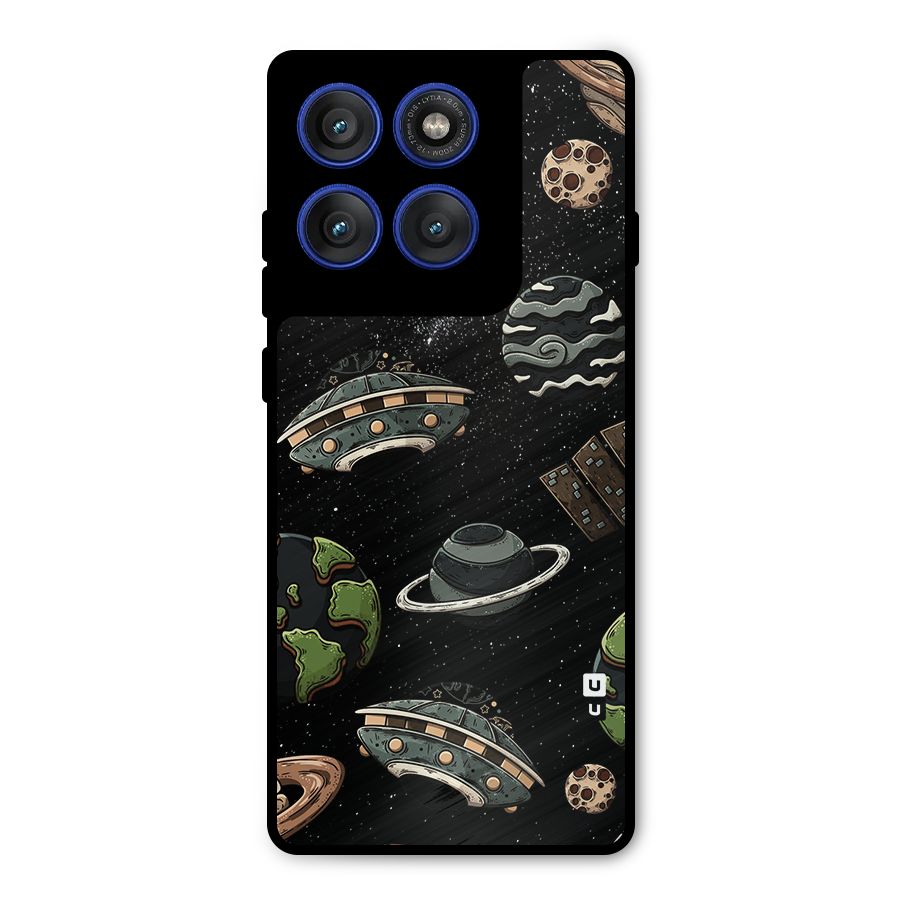 Cosmos Night Sky Anime Pattern Metal Back Case for Motorola Edge 60 Pro