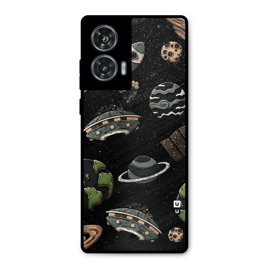 Cosmos Night Sky Anime Pattern Metal Back Case for Motorola G96