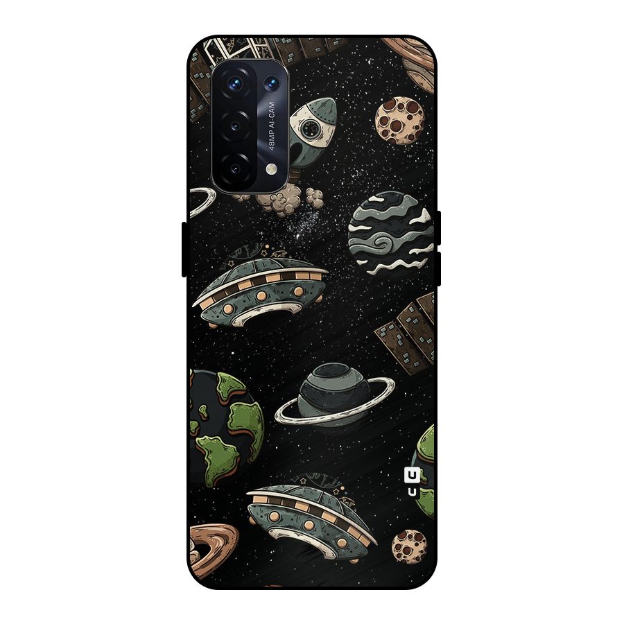 Cosmos Night Sky Anime Pattern Metal Back Case for Oppo A74 5G