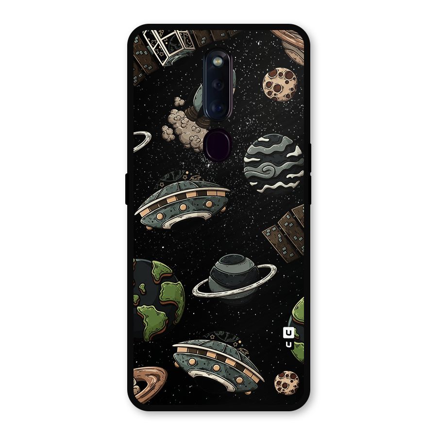 Cosmos Night Sky Anime Pattern Metal Back Case for Oppo F11 Pro
