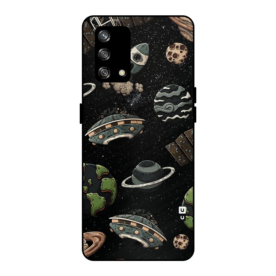 Cosmos Night Sky Anime Pattern Metal Back Case for Oppo F19s