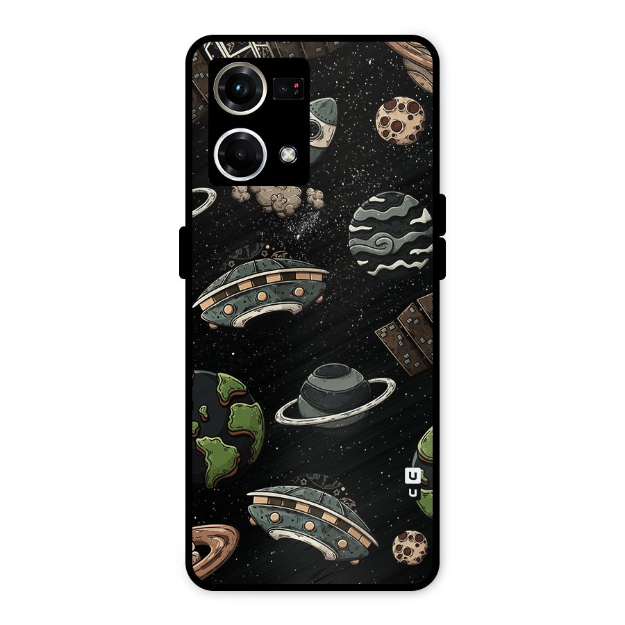 Cosmos Night Sky Anime Pattern Metal Back Case for Oppo F21s Pro 4G