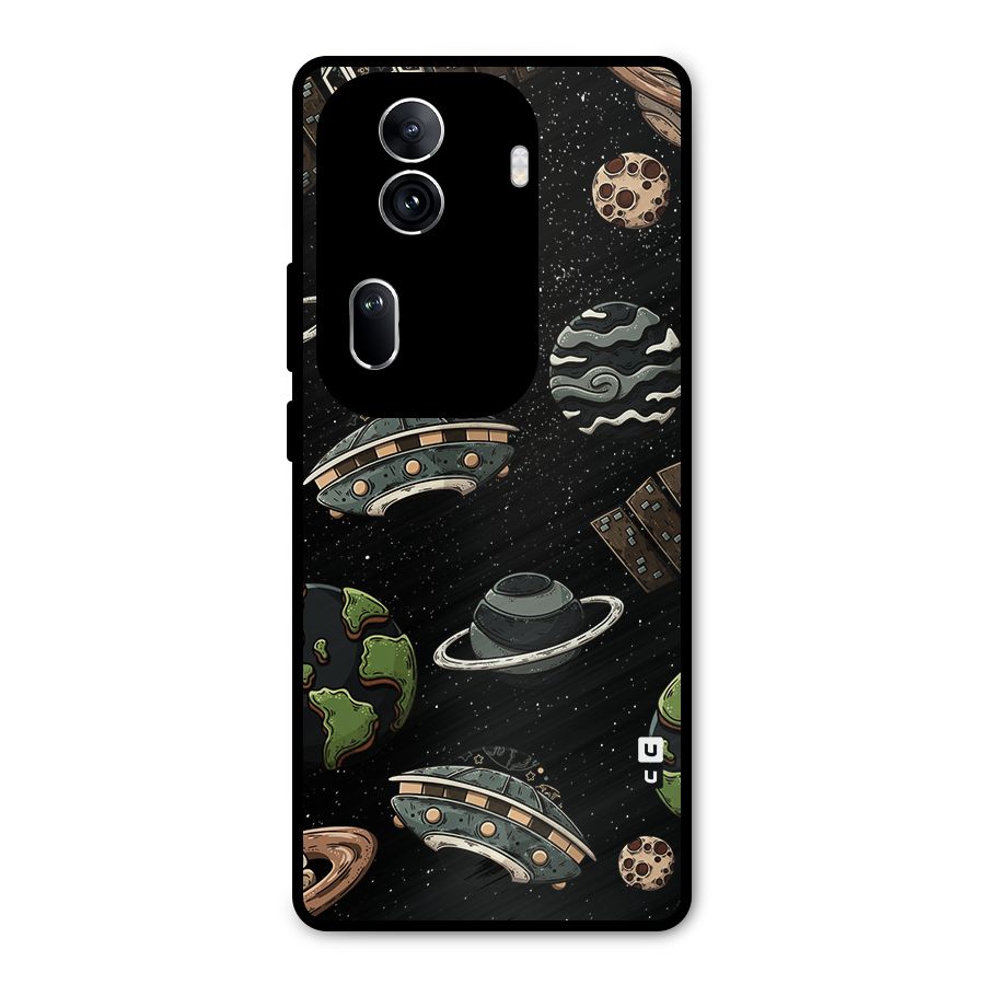 Cosmos Night Sky Anime Pattern Metal Back Case for Oppo Reno11 Pro 5G